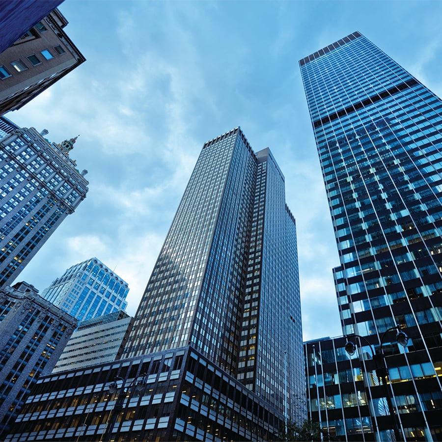 Tall blue buildings Tall blue buildings